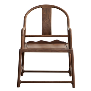 空器新中式黑胡桃木实木小圈椅围椅太师椅官帽椅茶椅主人椅休闲椅