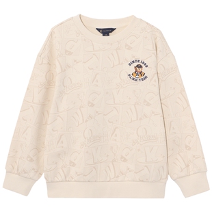 POLOWALK童装男童卫衣2026春夏新品圆领套头外套印花休闲百搭上衣