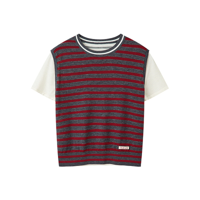 indicia标记2026夏新款美式复古休闲松弛感撞色针织衫 L2B6ZZ116F