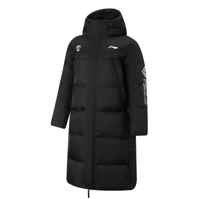 李宁CBA男子长款羽绒服鸭绒过膝