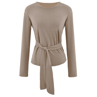 岚纹高级感瑜伽服女宽松遮臀健身长袖普拉提训练罩衫长款运动上衣