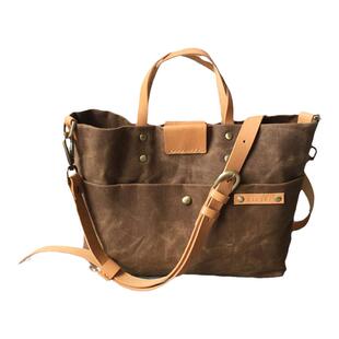 Canvas㊣马来西亚代购 手作迷人棕色打蜡帆布皮带单肩斜跨手提包