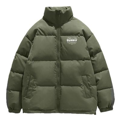 真维斯军绿色加厚立领棉服男款冬