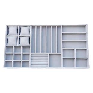 定制绒布抽屉首饰收纳盒盘梳妆台饰品项链戒指展示格隔层托盘