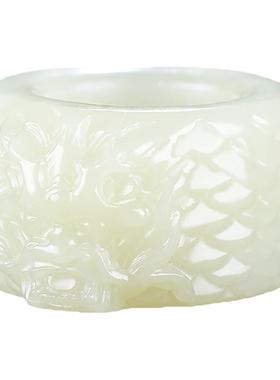 扳指新疆和田玉戒指指环白玉