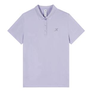 特步polo衫女翻领短袖T恤夏季透气正品2026新款休闲运动速干上衣