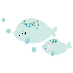 装饰墙贴遮丑补洞贴卧室房间门上墙面布置贴画纸自粘小图案小鱼