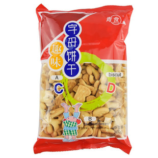 青食字母数字饼干300g老式趣味动物钙奶饼干小吃糕点休闲零食点心