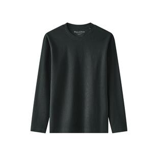 【自营】Marc O'Polo【商场同款】纯棉圆领华夫格基本款长袖T恤男