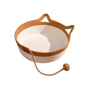 藤编猫窝四季通用夏天编织猫咪用品睡觉用垫子狗窝宠物床安全感窝