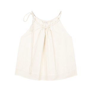 BLANK LABEL莱赛尔棉麻混纺吊带衬衫女夏新款装挂脖小衫慵懒上衣