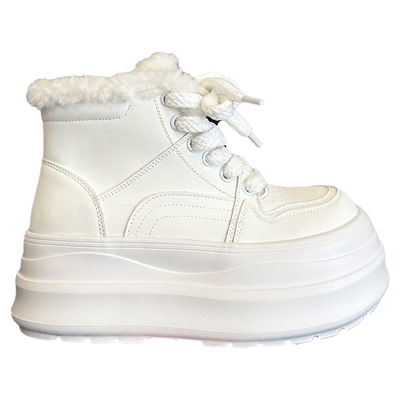 厚底增高小白鞋女冬季保暖