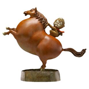 铜师傅 《马上封侯》全铜工艺品 家居饰品 步步高升客厅 礼品摆件