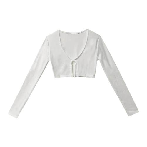 YAMMYUKI欧美辣妹爵士性感镂空设计感绑带露腰紧身显瘦长袖上衣