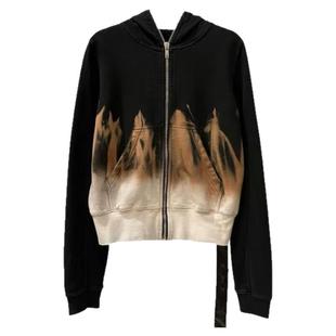 暗黑RO风格2025春秋新款外套扎染火焰设计感拉链夹克休闲百搭卫衣