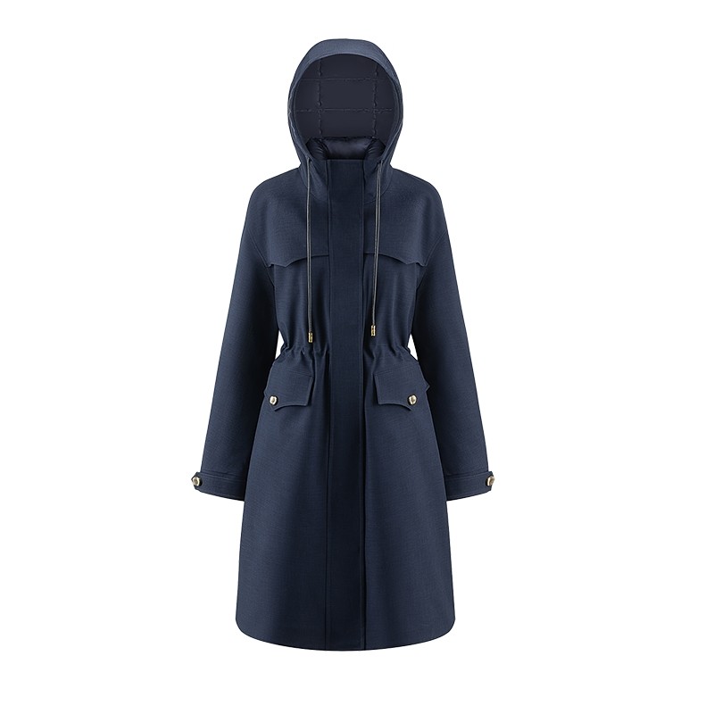 艾莱依新款时尚复古鹅绒服工装服
