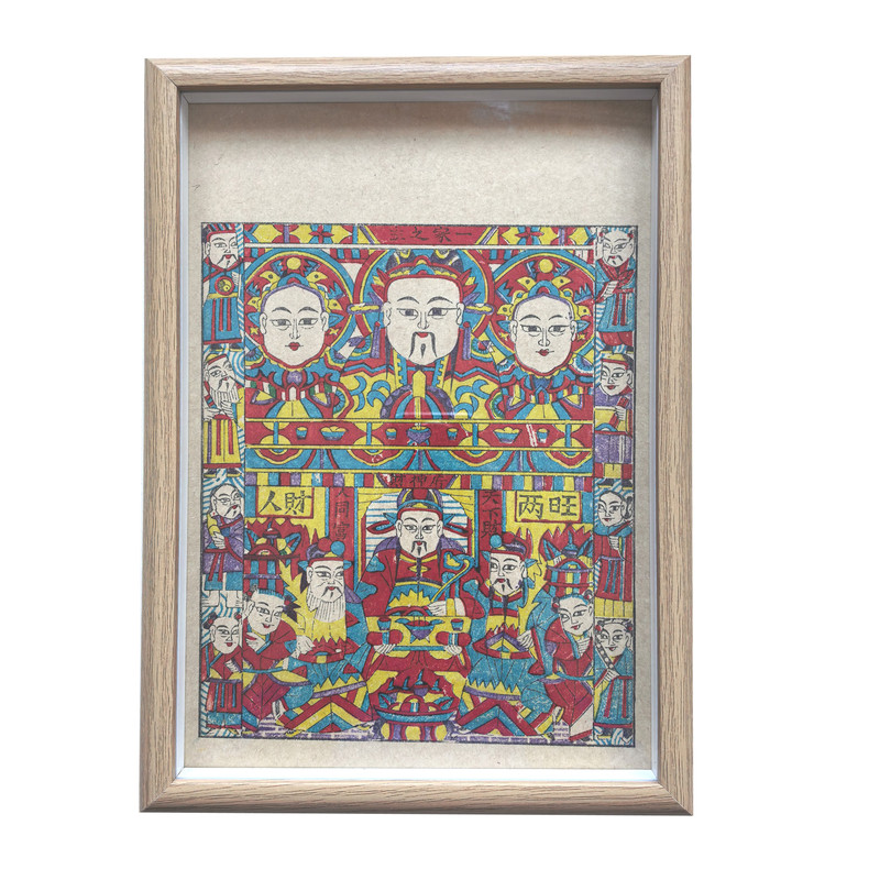 非遗传统手工杨家埠木版年画灶王年画