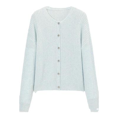 TKYSHOP山羊绒绞花针织开衫女