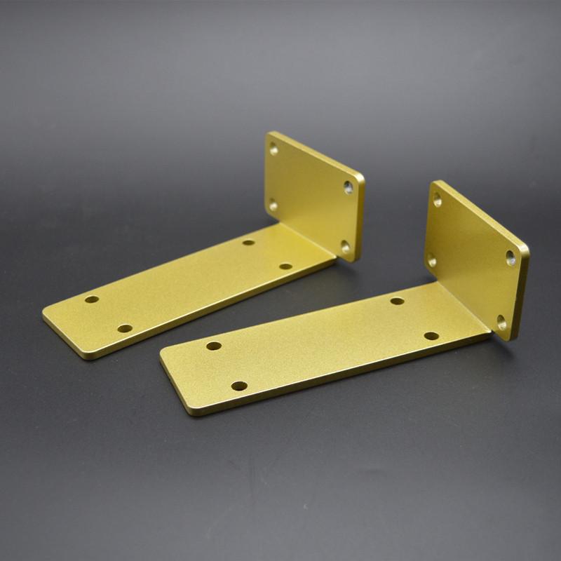金色L型支架墙上三角架承重隔板托架层板托三脚架置物架直角托厚