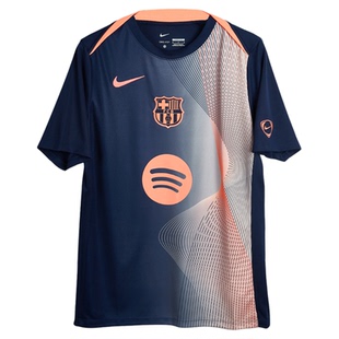 SFS耐克Nike巴萨25/26赛前训练服T90短袖球衣足球服男HM3437-411