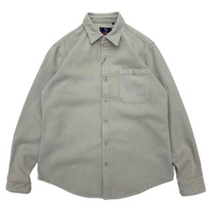 阿美咔叽重磅厚实工装衬衫男士纯棉长袖休闲港风复古大码宽松外套