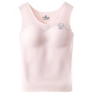 女童保暖背心学生发育期内衣德绒背心固定杯加绒打底上衣无痕文胸