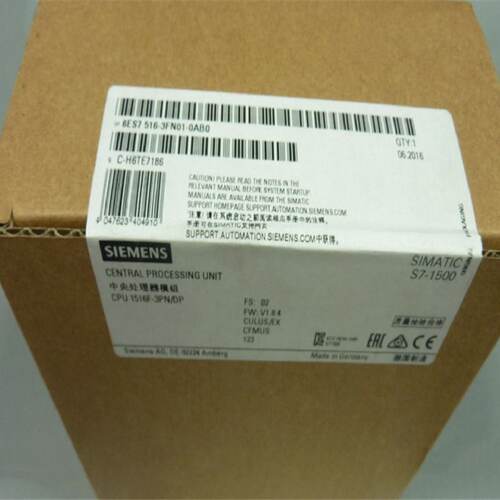 议价6ES7516-3FN01-0AB0 S7-1500CPU 1516F-3PN/DP 6ES75163FN010