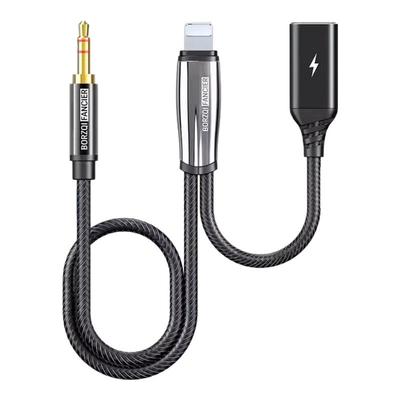 适用苹果安卓手机连接罗德猛玛大疆麦克风直连TypeC转接头Lightning转3.5mm音频线充电连麦克风二合一音频线