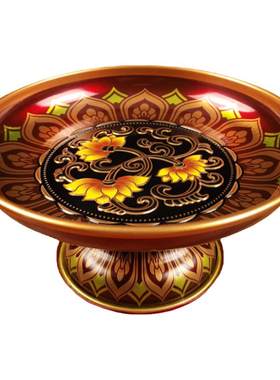 合金供盘莲花招财供佛水果贡品盘