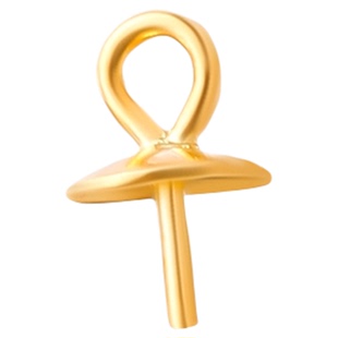 925银吊坠空托不褪色羊眼钉半孔珠托diy珠针粘珍珠托珠帽手工材料