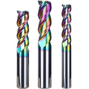 沪豪60度铝用铣刀3刃七彩高光洗刀加长硬质钨钢铝合金三刃立铣刀