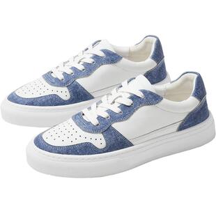 宝舒曼真皮板鞋女款新款头层牛皮休闲女鞋春软底小白鞋厚底运动鞋