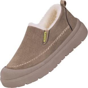 老北京布鞋棉鞋男冬季加绒加厚保暖2025新款中老年人一脚蹬爸爸鞋