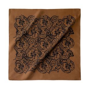 复古纹男士小方巾丝巾男阿美咔叽领巾衬衫搭配小围巾送方巾扣