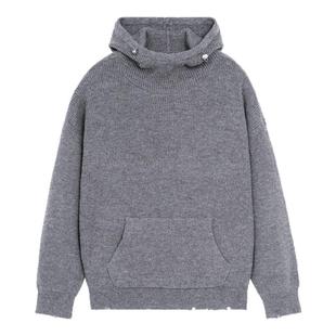 【无界穿行·wherever】BODYDREAM慵懒连帽毛衣男宽松破洞针织衫