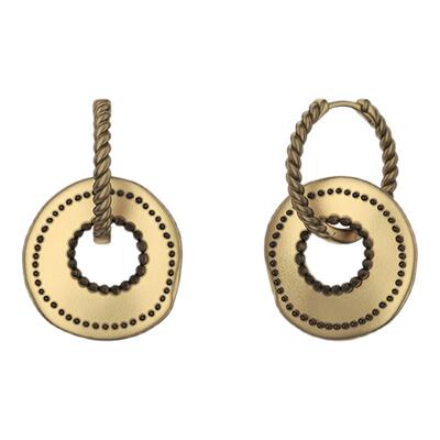 【徐璐同款】GOOGMO法式轻奢复古气质小众设计耳圈高级感圆盘耳饰