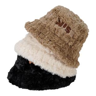 冬天帽子女款毛绒渔夫帽女士秋冬季可爱加厚东北防寒大头围水桶帽