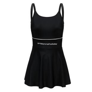 PD谱多娜小黑裙吊带连体泳衣女高腰细白线系列时尚遮肉显瘦23新款