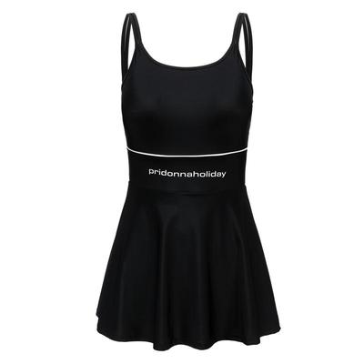 PRIDONNA吊带小黑裙平角连体泳衣