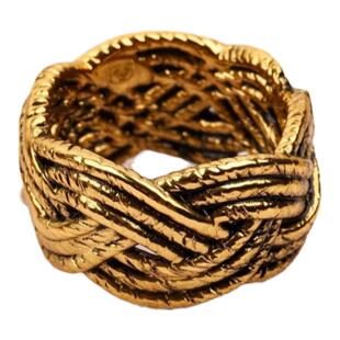 法国设计师aur*lie biderman*复古指环做旧金属链条麻花编织戒指