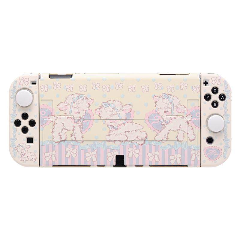 原创任天堂switch oled保护壳可爱小羊洛丽塔ns游戏机分体软壳