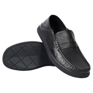 才子男鞋透气防滑男士皮鞋头层牛皮网面休闲鞋