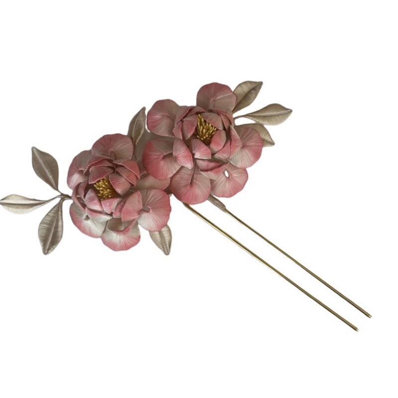 格格间原创【齐芙】非遗玫瑰缠花缉珠花朵发簪珍珠流苏发饰汉服