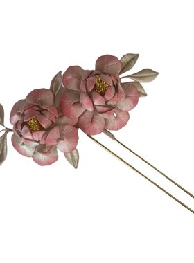 格格间原创【齐芙】非遗玫瑰缠花缉珠花朵发簪珍珠流苏发饰汉服