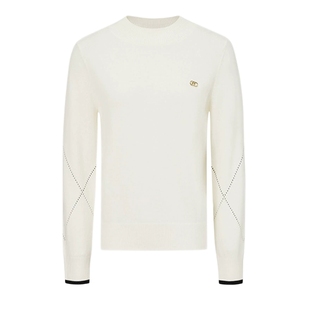 【山羊绒X绵羊毛】FF仿佛冬季新款白色针织衫女上衣