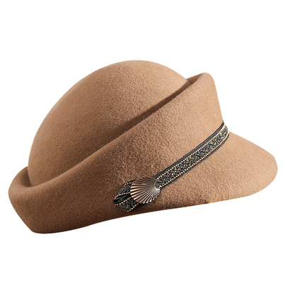 布塔骑士帽逛街英伦女秋冬纯羊毛