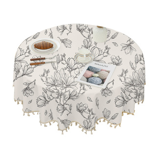 圆桌桌布防水防油免洗防烫2026新款轻奢高级感圆形台布餐桌茶几用