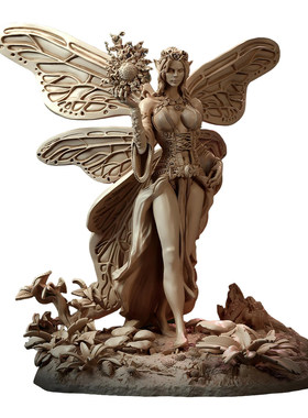 老蜂3D打印|妖精魔女诺拉范特西女神高精度16K树脂光固化白模预售