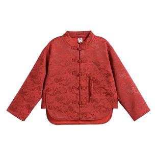 罗蒙男童拜年服加绒冬2026套装过年服新中式唐装马年本命年演出服