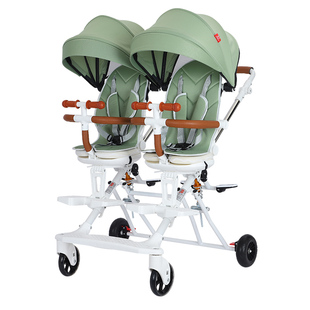 双胞胎溜娃神器双人轻便宝宝婴儿推车可坐可躺大小二胎推车大脚踏